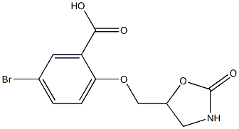 5-bromo-2-[(2-oxo-1,3-oxazolidin-5-yl)methoxy]benzoic acid 结构式