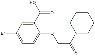 5-bromo-2-[2-oxo-2-(piperidin-1-yl)ethoxy]benzoic acid 结构式