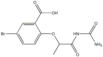 5-bromo-2-{[1-(carbamoylamino)-1-oxopropan-2-yl]oxy}benzoic acid 结构式