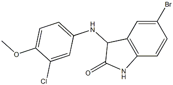 5-bromo-3-[(3-chloro-4-methoxyphenyl)amino]-2,3-dihydro-1H-indol-2-one 结构式