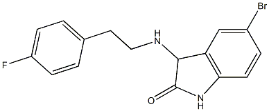 5-bromo-3-{[2-(4-fluorophenyl)ethyl]amino}-2,3-dihydro-1H-indol-2-one 结构式