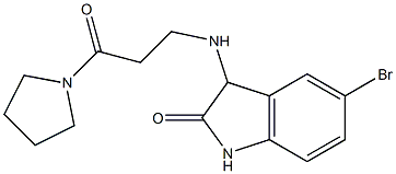 5-bromo-3-{[3-oxo-3-(pyrrolidin-1-yl)propyl]amino}-2,3-dihydro-1H-indol-2-one 结构式