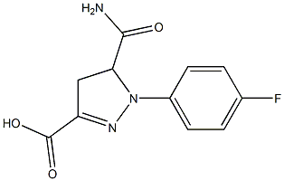 5-carbamoyl-1-(4-fluorophenyl)-4,5-dihydro-1H-pyrazole-3-carboxylic acid 结构式