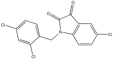 5-chloro-1-[(2,4-dichlorophenyl)methyl]-2,3-dihydro-1H-indole-2,3-dione 结构式