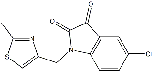 5-chloro-1-[(2-methyl-1,3-thiazol-4-yl)methyl]-2,3-dihydro-1H-indole-2,3-dione 结构式