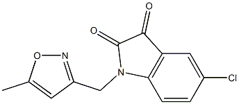 5-chloro-1-[(5-methyl-1,2-oxazol-3-yl)methyl]-2,3-dihydro-1H-indole-2,3-dione 结构式