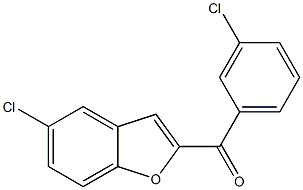 5-chloro-2-[(3-chlorophenyl)carbonyl]-1-benzofuran 结构式