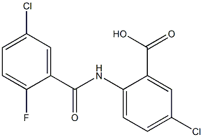 5-chloro-2-[(5-chloro-2-fluorobenzene)amido]benzoic acid 结构式