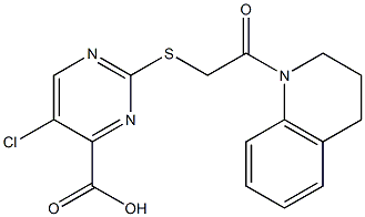 5-chloro-2-{[2-(3,4-dihydroquinolin-1(2H)-yl)-2-oxoethyl]thio}pyrimidine-4-carboxylic acid 结构式