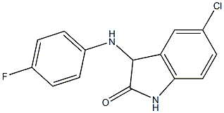 5-chloro-3-[(4-fluorophenyl)amino]-2,3-dihydro-1H-indol-2-one 结构式