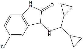 5-chloro-3-[(dicyclopropylmethyl)amino]-2,3-dihydro-1H-indol-2-one 结构式