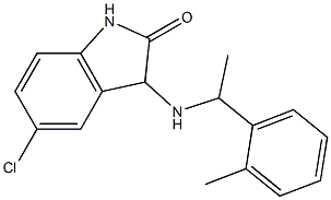 5-chloro-3-{[1-(2-methylphenyl)ethyl]amino}-2,3-dihydro-1H-indol-2-one 结构式