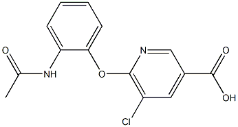 5-chloro-6-(2-acetamidophenoxy)pyridine-3-carboxylic acid 结构式