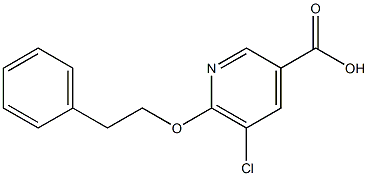 5-chloro-6-(2-phenylethoxy)pyridine-3-carboxylic acid 结构式