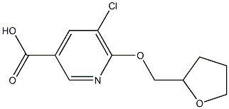 5-chloro-6-(oxolan-2-ylmethoxy)pyridine-3-carboxylic acid 结构式