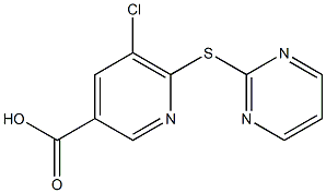 5-chloro-6-(pyrimidin-2-ylsulfanyl)pyridine-3-carboxylic acid 结构式