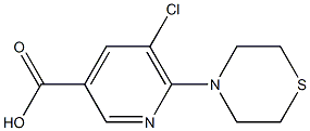 5-chloro-6-(thiomorpholin-4-yl)pyridine-3-carboxylic acid 结构式