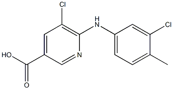 5-chloro-6-[(3-chloro-4-methylphenyl)amino]pyridine-3-carboxylic acid 结构式