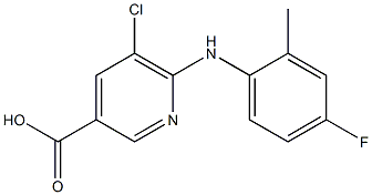 5-chloro-6-[(4-fluoro-2-methylphenyl)amino]pyridine-3-carboxylic acid 结构式