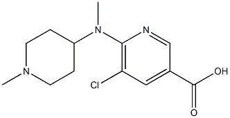 5-chloro-6-[methyl(1-methylpiperidin-4-yl)amino]pyridine-3-carboxylic acid 结构式