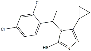 5-cyclopropyl-4-[1-(2,4-dichlorophenyl)ethyl]-4H-1,2,4-triazole-3-thiol 结构式