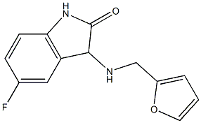 5-fluoro-3-[(furan-2-ylmethyl)amino]-2,3-dihydro-1H-indol-2-one 结构式