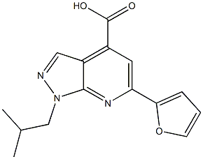 6-(2-furyl)-1-isobutyl-1H-pyrazolo[3,4-b]pyridine-4-carboxylic acid 结构式