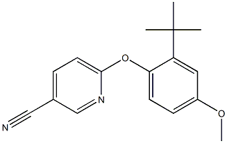6-(2-tert-butyl-4-methoxyphenoxy)pyridine-3-carbonitrile 结构式