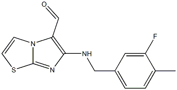 6-[(3-fluoro-4-methylbenzyl)amino]imidazo[2,1-b][1,3]thiazole-5-carbaldehyde 结构式