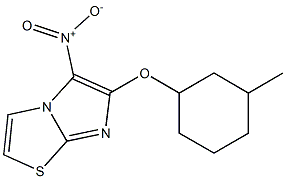 6-[(3-methylcyclohexyl)oxy]-5-nitroimidazo[2,1-b][1,3]thiazole 结构式