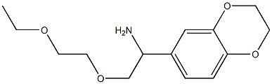 6-[1-amino-2-(2-ethoxyethoxy)ethyl]-2,3-dihydro-1,4-benzodioxine 结构式