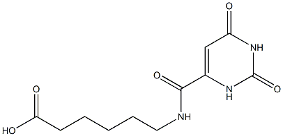 6-{[(2,6-dioxo-1,2,3,6-tetrahydropyrimidin-4-yl)carbonyl]amino}hexanoic acid 结构式