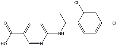 6-{[1-(2,4-dichlorophenyl)ethyl]amino}pyridine-3-carboxylic acid 结构式