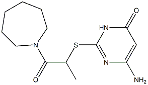 6-amino-2-{[1-(azepan-1-yl)-1-oxopropan-2-yl]sulfanyl}-3,4-dihydropyrimidin-4-one 结构式