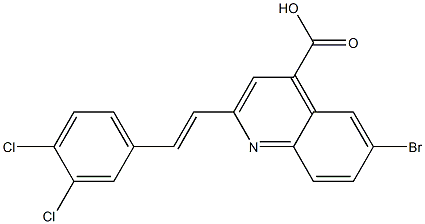 6-bromo-2-[(E)-2-(3,4-dichlorophenyl)vinyl]quinoline-4-carboxylic acid 结构式