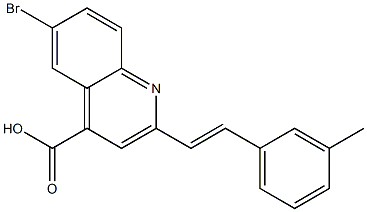 6-bromo-2-[(E)-2-(3-methylphenyl)vinyl]quinoline-4-carboxylic acid 结构式