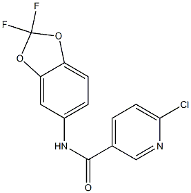 6-chloro-N-(2,2-difluoro-2H-1,3-benzodioxol-5-yl)pyridine-3-carboxamide 结构式