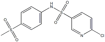 6-chloro-N-(4-methanesulfonylphenyl)pyridine-3-sulfonamide 结构式