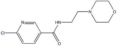 6-chloro-N-[2-(morpholin-4-yl)ethyl]pyridine-3-carboxamide 结构式