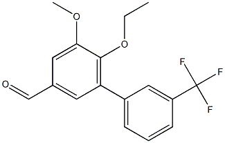 6-ethoxy-5-methoxy-3'-(trifluoromethyl)-1,1'-biphenyl-3-carbaldehyde 结构式