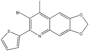 7-bromo-8-methyl-6-(thiophen-2-yl)-2H-[1,3]dioxolo[4,5-g]quinoline 结构式