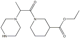 ethyl 1-[2-(piperazin-1-yl)propanoyl]piperidine-3-carboxylate 结构式