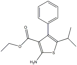 ethyl 2-amino-4-phenyl-5-(propan-2-yl)thiophene-3-carboxylate 结构式