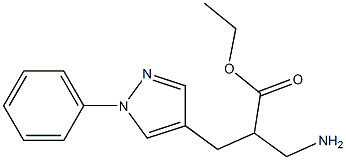 ethyl 3-amino-2-[(1-phenyl-1H-pyrazol-4-yl)methyl]propanoate 结构式