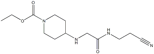 ethyl 4-({[(2-cyanoethyl)carbamoyl]methyl}amino)piperidine-1-carboxylate 结构式