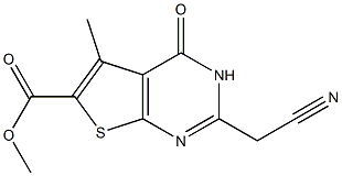 methyl 2-(cyanomethyl)-5-methyl-4-oxo-3,4-dihydrothieno[2,3-d]pyrimidine-6-carboxylate 结构式