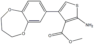 methyl 2-amino-4-(3,4-dihydro-2H-1,5-benzodioxepin-7-yl)thiophene-3-carboxylate 结构式