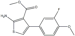 methyl 2-amino-4-(3-fluoro-4-methoxyphenyl)thiophene-3-carboxylate 结构式