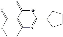 methyl 2-cyclopentyl-4-methyl-6-thioxo-1,6-dihydropyrimidine-5-carboxylate 结构式