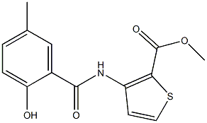 methyl 3-[(2-hydroxy-5-methylbenzene)amido]thiophene-2-carboxylate 结构式